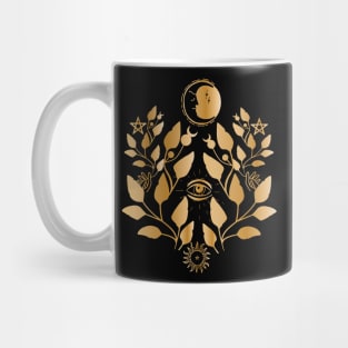 Whimsy Gothic - Wicca Pentagram -Gold Mug